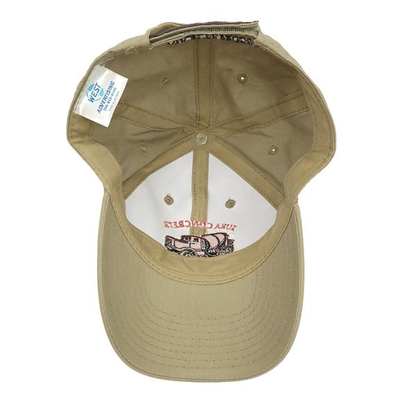 Iuka Concrete Products Khaki Strapback Cap Trucker Baseball Hat Embroidered Logo - Picture 5 of 12